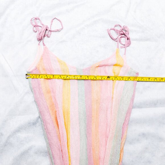 Sundress Cary Marbella Rainbow Pastel Dress Long XS/S Like New Viscose Lurex - Picture 9 of 14